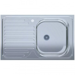 Мойка кухонная UA 5080-R 500х800х140 мм Polish, нерж.сталь, накладная, с крылом Васильков
