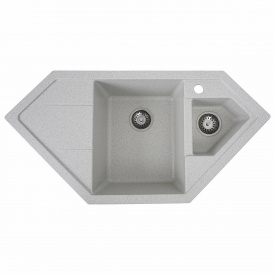 Гранитная мойка для кухни Platinum 9950 PANDORA матовая трапециевидная, топаз