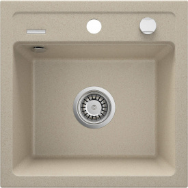 Мойка кухонная Deante Zorba, 440х440х184 мм, гранитная, накладная, песочный