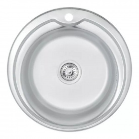 Кухонная мойка WEZER 510(08) Satin 510x180 мм с сифоном, круглая