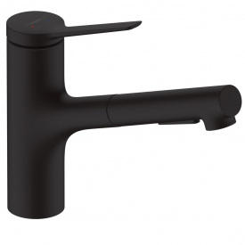 Смеситель для кухни Hansgrohe Zesis M33 150 2jet с вытяжным изливом sBox Lite, Matt Black (74803670)