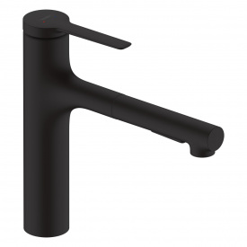 Смеситель для кухни с выдвижным изливом HANSGROHE ZESIS 74804670, черный
