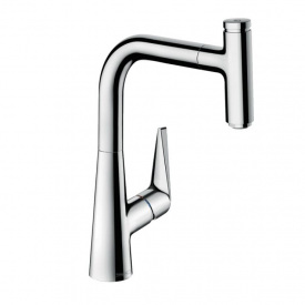 Смеситель для кухни Hansgrohe Talis Select M51 220 1Jet с вытяжным изливом, хром (72822000)