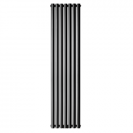 Дизайнерский радиатор Luxrad OVAL 1700x410 мм черный матовый 1420 Вт подкл. ZDC (низ центр 50 мм)