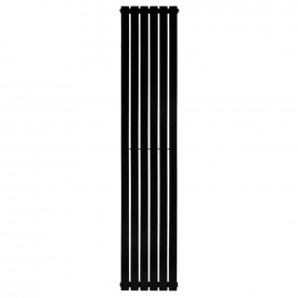 Вертикальный дизайнерский радиатор отопления ARTTIDESIGN Terni 6/1800/354/50 чёрный матовый