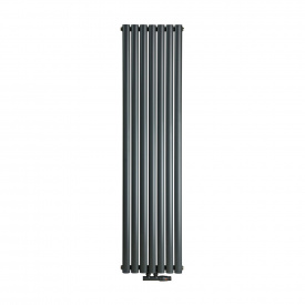 Дизайнерский радиатор Luxrad OVAL 1700x410 мм антрацит RAL 7016 1420 Вт подкл. ZDC (низ центр 50 мм)