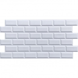 Декоративная ПВХ панель белый клинкерный кирпич Sticker Wall SW-00001431 960х480х4мм