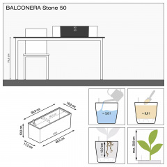 Вазон Lechuza Balconera Stone 50 графитово-черный 8 л Олександрія