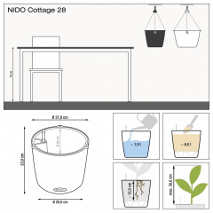 Вазон Lechuza Cottage Nido 28 белый 6 л Братське