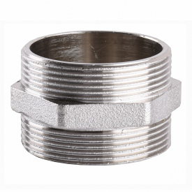 Ниппель никелированный 1 1/2″НР х 1 1/2″НР штампованный А0535А(нк)
