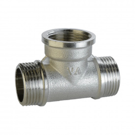 Тройник никелированный 3/4″НР х 3/4″ВРх 3/4″НР штампованный А0253А(нк)
