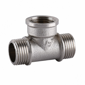 Тройник никелированный 1/2″НР х 1/2″ВР х 1/2″НР штампованный А0215А(нк)