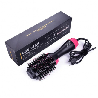 Фен-щетка для волос One Step Hair Dryer 7494 Black/Pink