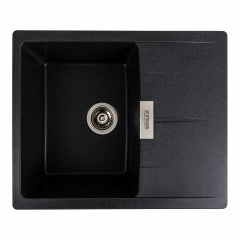 Гранитная мойка для кухни Platinum 6250 ZIRKONE матовая прямоугольная, с крылом, карбон Черновцы