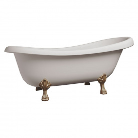 Ванна отдельностоящая матовая Amidicon Symphony 167х78 белая из литого камня золотые ножки