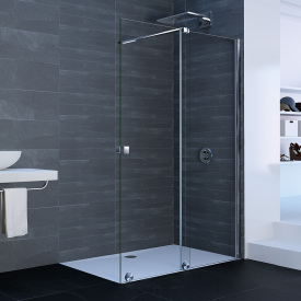 HUPPE XTENSA PURE дверь односекционная раздвижная Walk-In 120х200см, креп-е справа (пр сер с ярк блеском, стекл прозр)