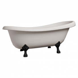 Ванна отдельностоящая глянцевая Amidicon Symphony 167х78 белая из литого камня черные ножки