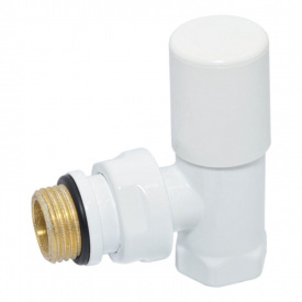 Кран радиаторный Carlo Poletti COMPACT 1/2″ угловой белый