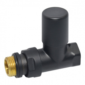Кран радиаторный Carlo Poletti COMPACT 1/2" прямой BLACK MATTE