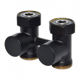 Кран нижнего подключения Carlo Poletti First Piastre 3/4″ F x 3/4″ EK прямой черный