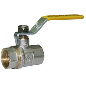 Кран шаровый для газа Santan 600, 1" внутренний – внутренний, желтая ручка