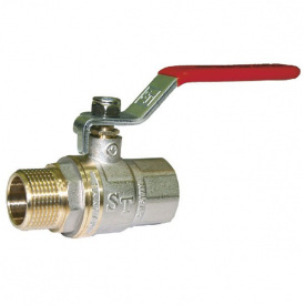 Кран шаровый для воды Santan PREMIUM 605, 1" внутренний-наружный, красная ручка