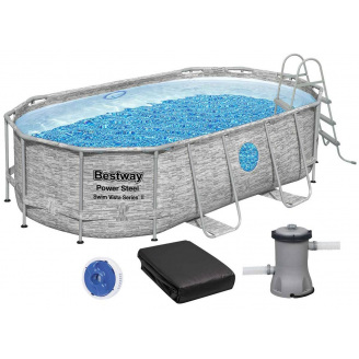 Bestway Каркасный бассейн Bestway 56714 (427х250х100 см) с картриджным фильтром, лестницей и защитным тентом