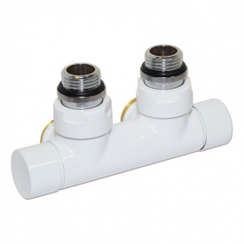 Узел отсекающий Carlo Poletti Twin 1/2″ Зx3/4″ EK 50 мм угловой белый