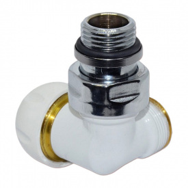 Термостатический клапан Сarlo Poletti FIRST CORNER трехосевой 1/2″х24-19 DX правый белый