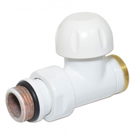 Термостатический клапан Carlo Poletti COMPACT-THERMO-V1 1/2″х24-19 прямой белый