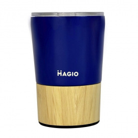 Термочашка из нержавеющей стали + бамбук 300 мл MAGIO MG-1044I Blue N