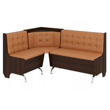 Кухонний куточок FeastFit-1 (шкірзам, рудий + горіх, 160х120 см)
