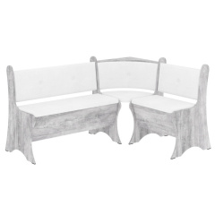 Кухонний куточок MealMingle-1 (шкірзам, білий + бетон, 160х120 см) Кушугум