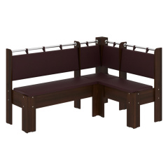 Кухонний куточок SnowSup-1 (шкірзам, бордо + горіх, 150х110 см) Тячів