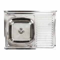 Кухонная мойка Platinum 8060 L Полировка (0,7/160 мм) прямоугольная, из нержавеющей стали Харків
