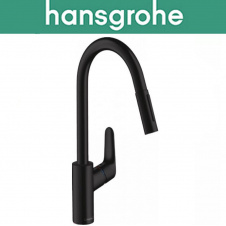 Смеситель Hansgrohe (art 31815670) Focus 240 для кухни однорычажный с вытяжным изливом, Чёрный мат