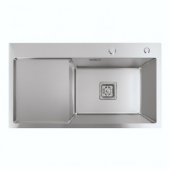 Мойка кухонная Platinum Handmade 780х430х220 R (толщина 3,0/1,0 мм) нержавеющая сталь Умань