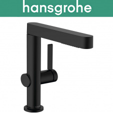 Смеситель Hansgrohe (art 76063670) для кухни, с вытяжным душем и сливным гарнитуром, Finoris 230 2jet Push-Open, Чёрный