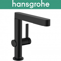 Смеситель Hansgrohe (art 76063670) для кухни, с вытяжным душем и сливным гарнитуром, Finoris 230 2jet Push-Open, Чёрный Изюм