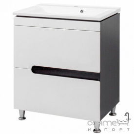 Напольная тумба с раковиной Mirater Верона Глория 60 белая/венге