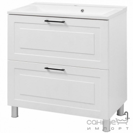 Напольная тумба с раковиной Mirater Alba Глория 80 белая глянцевая