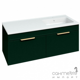 Подвесная тумба с раковиной Mirater Адель Родео R 120 изумруд