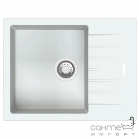 Прямоугольная кухонная мойка на одну чашу с сушкой Fabiano Classic 65x50 Beige бежевая