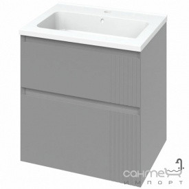 Подвесная тумба с раковиной Mirater Родео 60 серая