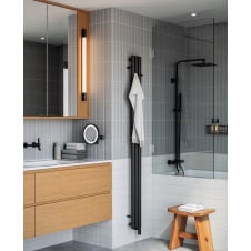 Рушникосушка електрична Terma ROLO HANGER 1400x150 Black mat, тен ONE з правої сторони