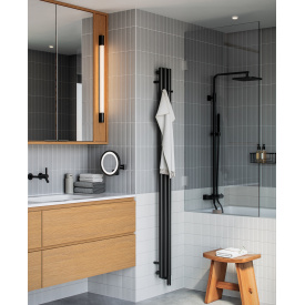 Рушникосушка електрична Terma ROLO HANGER 1400x150 Black mat, тен ONE з правої сторони