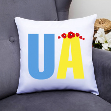 Подушка декоративная с принтом "UA" Push IT Белый Кавун П000572