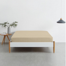Простынь на резинке Cosas BEIGE DOTS Ранфорс 90х200х20 см Бежевый