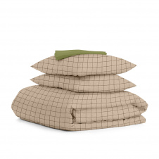 Полуторная постель с простыней на резинке Beige Geometry CS4 Cosas Бежевый 160х220 см