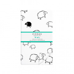 Полуторная постель с простыней на резинке Sheep Black CS3 Cosas черный 160х220 см Хмельницький